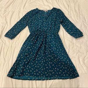 LOFT Floral Dress 3/4 Sleeve - M